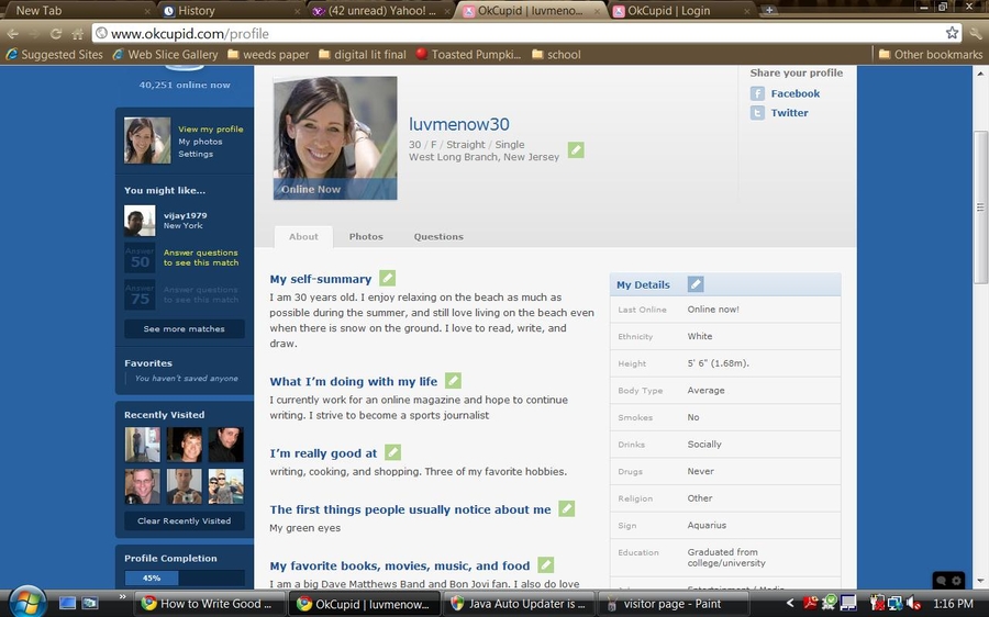 online dating profiles for men examples
